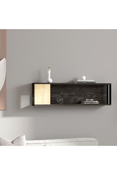 HOMS Raft de perete Riva culoare antracit si stejar,100 cm