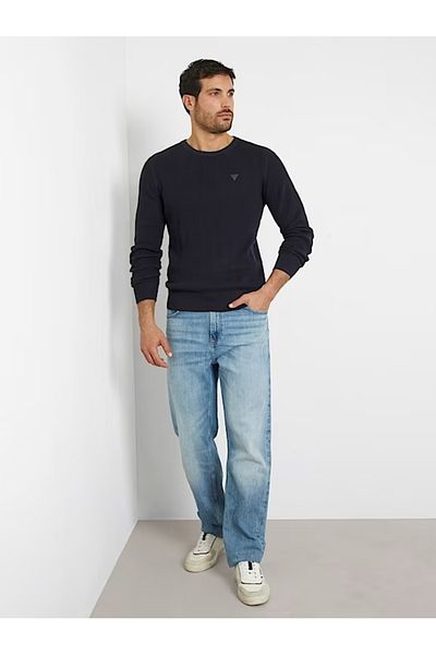 Guess Jeans Pulover bărbați Guess Crew Neck Sweater albastru