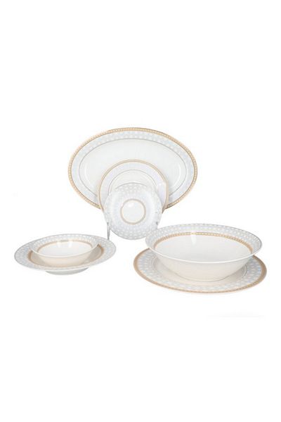 Bien Servi 47-Piece Modern High Quality Newbone Dinner Set