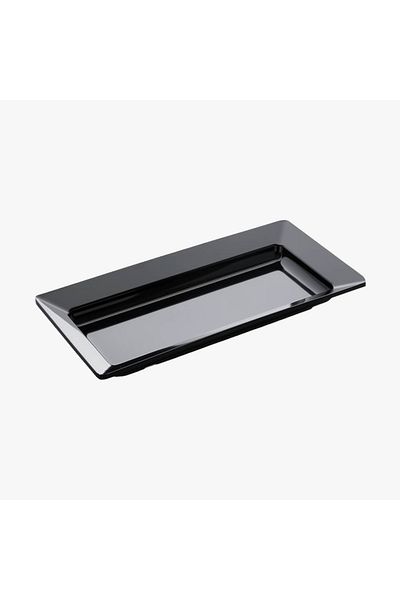 HIC Melamine Regtangular Serving Plate Black Color Size 43 cm