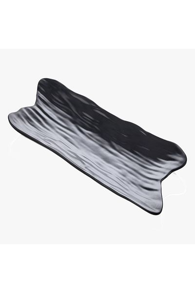 HIC Melamine Regtangular Serving Plate Black Color Size 38 cm