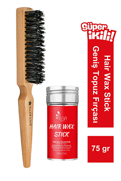 ELSA Professional Hair Wax Stick 75gr - Saç Sabitleyici ve 131 Topuz Fırçası ...