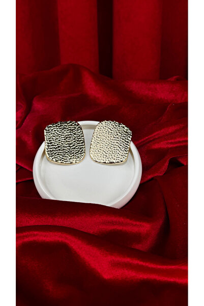 TRENDTAKI bakır dövme desenli tepsi modeli gold kaplama küpe 0198