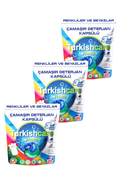 Turkishcare Hepsi Bir Arada Renkli ve Beyazlar İçin Çamaşır Deterjan Kapsülü ...