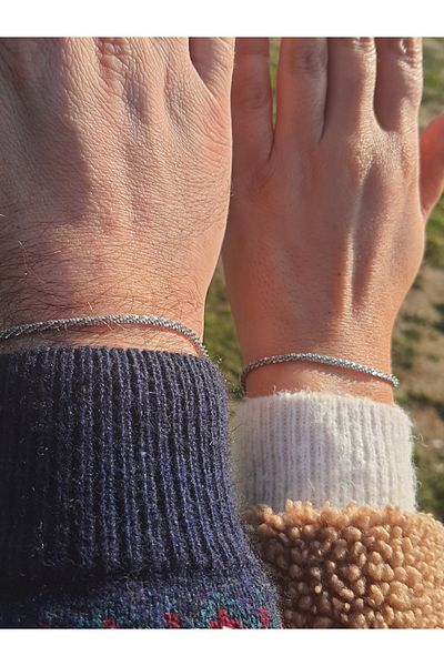 kurukafagift Dear Stainless Steel Silver Color Couple Bracelet