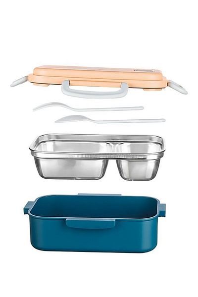 Buffer 2 Compartments 150-300 ml Stainless Steel Food Container Nutrition Container Food Storage Container