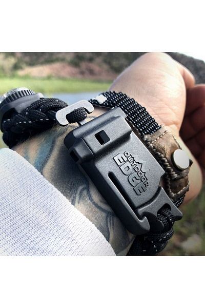 Outdoor Edge سوار ParaSpark Paracord Survival متوسط الحجم بسكين 3.17 × 11.43 × 26.67 سم