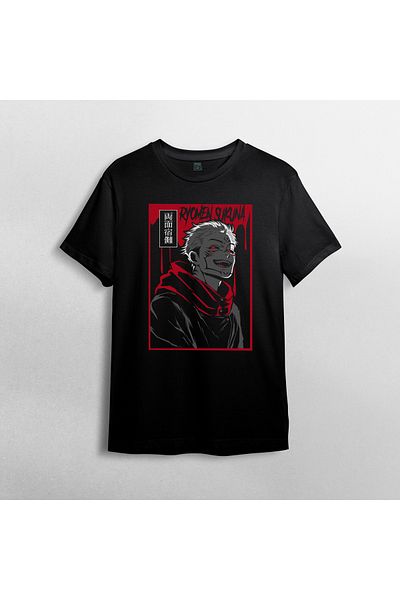 Pixxa Μπλουζάκι Jujutsu Kaisen Ryomen Sukuna με μοτίβο 100% βαμβακερό με λαιμόκοψη - Μοντέλο 1