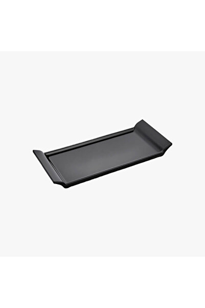 HIC Melamine Regtangular Serving Plate Black Color Size 35 cm