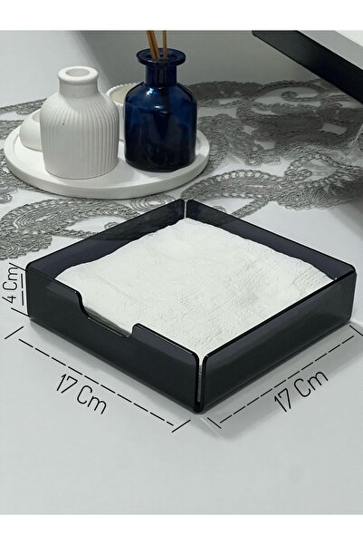 HomeSide Modern Şeffaf Füme Akrilik Peçetelik