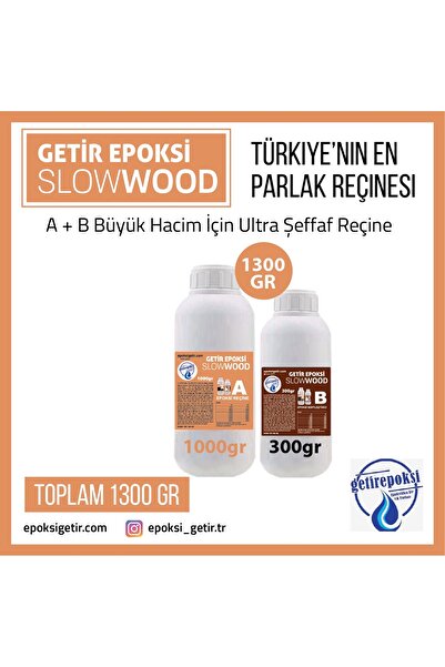 epoksi getir Kalın döküm(büyük hacim) Epoksi Slowwood 1,3 kg