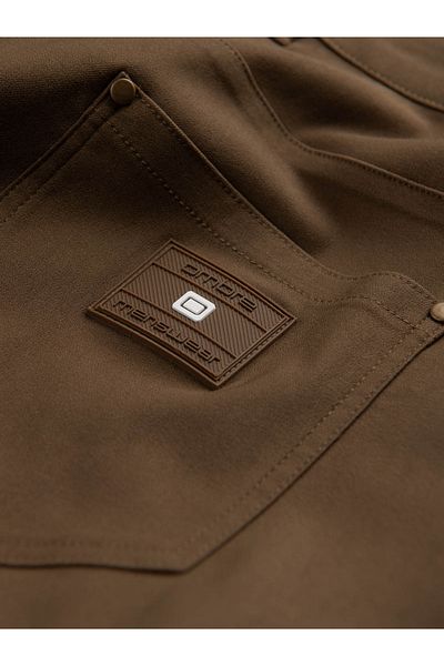 OMBRE Men's REGULAR fabric pants with cargo pockets - olive V2 OM-PACG-0178 M