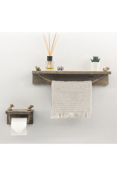 HOMS Wooden bathroom towel holder set, wood series, Homs, 700029
