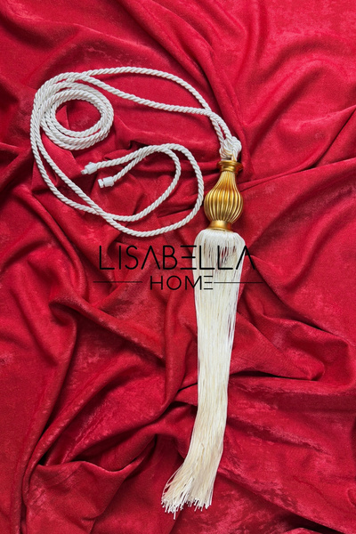 LisabellaHome Legătură pentru perdele, legătură pentru perdele, suport pentru perdele și broșă auriu alb