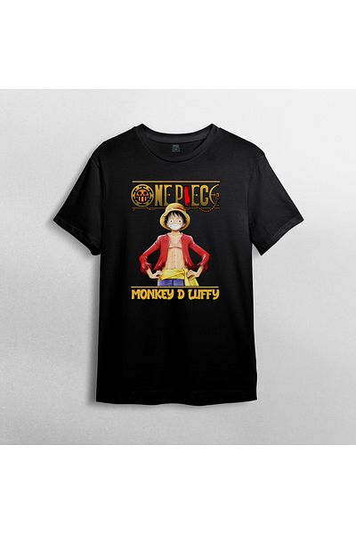 Pixxa Μπλουζάκι One Piece Monkey D. Luffy Crew Neck - 100% βαμβάκι Μοντέλο 22