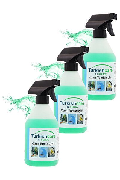 Turkishcare Cam Temizleyici 500 Ml. Üçlü Set