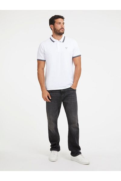Guess Jeans Tricou polo pentru bărbați Guess Jeans trička Pure White