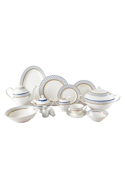 Bien Servi 47-Piece Elegant Design High Quality Newbone Dinner Set