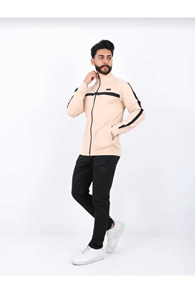 Tuwan Erkek Dalgıç Kumaş Dijital Baskı Şardonlu Fermuarlı Dik yaka Eşofman Ta...