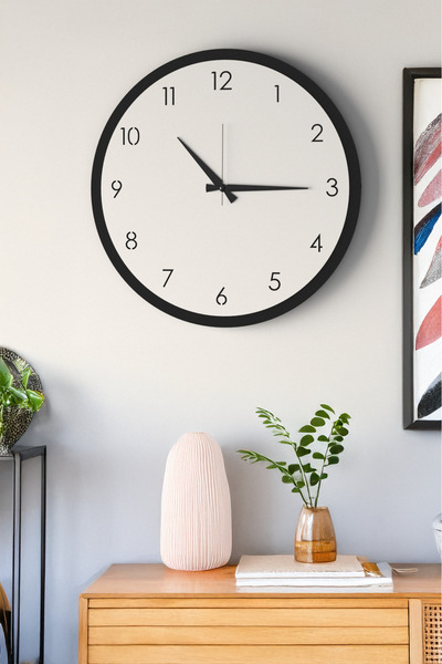 LUPOKRAFT Dekoratif Yeni Modern Regulus Ahşap Duvar Saati 48cm
