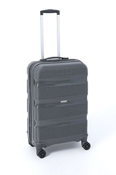Pierre Cardin Trolley Antrasit Unisex Orta Boy Valiz Pc4700-02