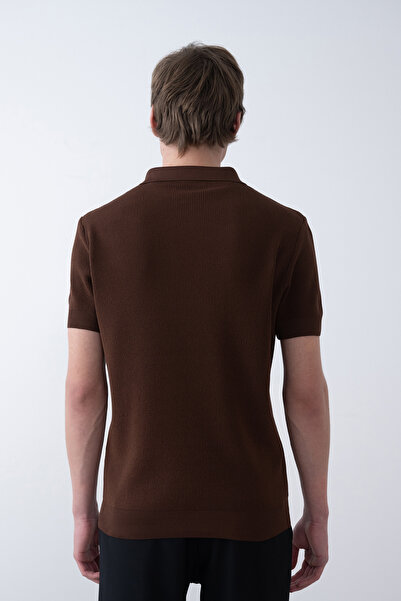 İLKCET MODA Μπλουζάκι Basic Knitwear με γιακά με φερμουάρ