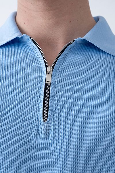 İLKCET MODA Μπλουζάκι Basic Knitwear με γιακά με φερμουάρ