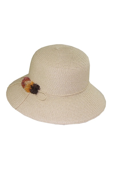 Bay Şapkacı - قبعة القش النسائية الطبيعية 3851