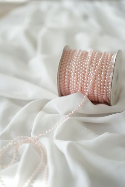 İstoria Bridal 5 Meters of Pink Row Pearl, Cut Pearl, Bundle-Bouquet Decoration (4 mm)