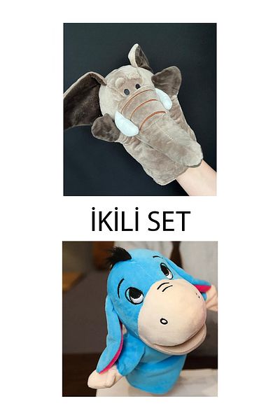PeriYedi Hand Puppet Elephant and Donkey Friends Set of Two Hand Puppet