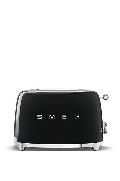 SMEG 50's Style Retro Black Toaster 2X1 Tsf01Bleu