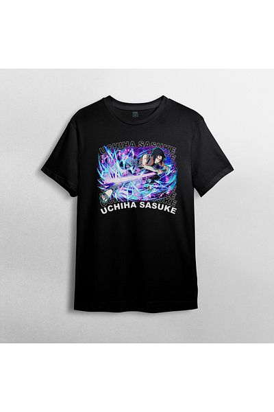 Pixxa Naruto Sasuke Uchiha - Μπλουζάκι από 100% βαμβακερό λαιμόκοψη μοντέλο 5