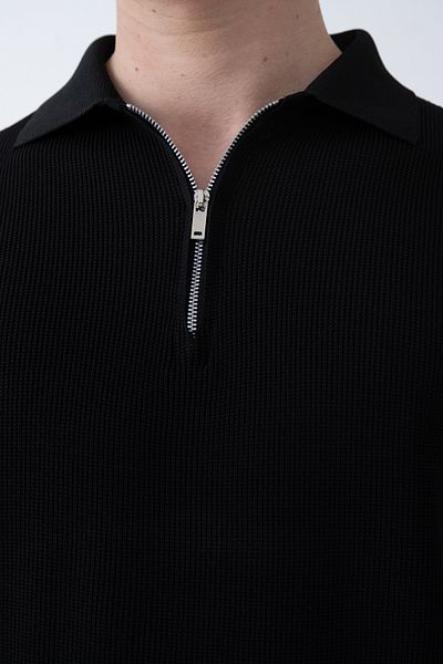 İLKCET MODA Μπλουζάκι Basic Knitwear με γιακά με φερμουάρ