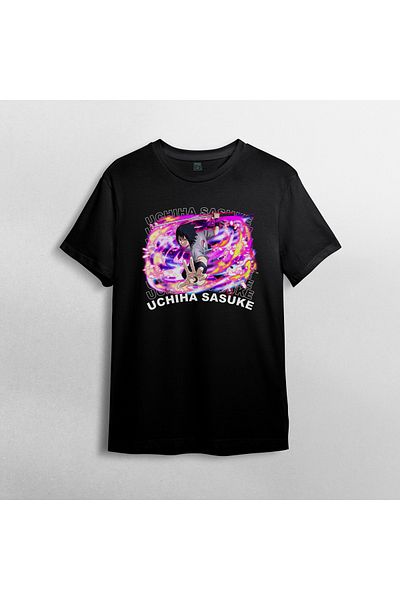 Pixxa Naruto - Sasuke Uchiha 100% βαμβακερό μπλουζάκι με λαιμόκοψη - Μοντέλο 3