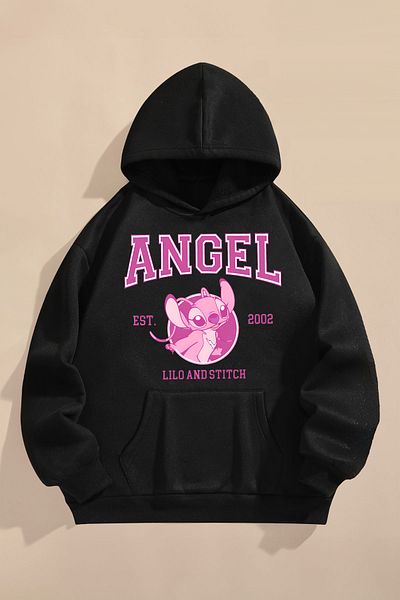 FEEL STYLE Black Children's Sweatshirt - Three Thread Raster, Printed Character