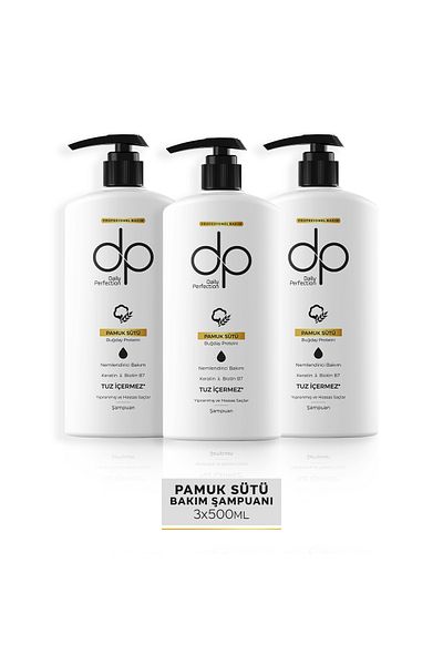 dp Daily Perfection 500 ml Cotton Milk Shampoo - X 3 Pieces