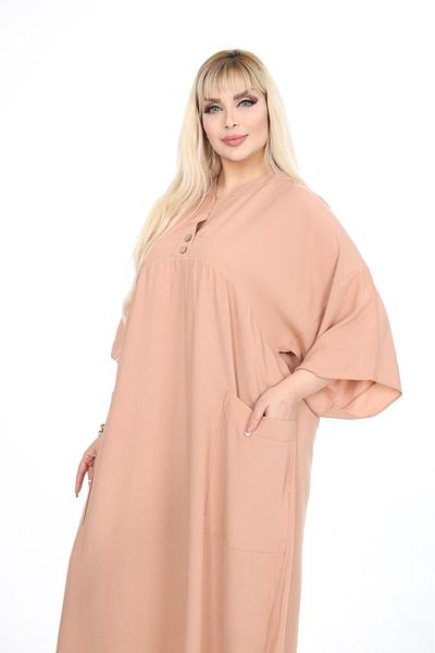 mervemoda Γυναικείο υφαντό φόρεμα plus size