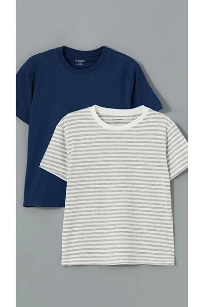 LC Waikiki Lcw Kids Mixed Crew Neck Boy's T-Shirt 2-Piece