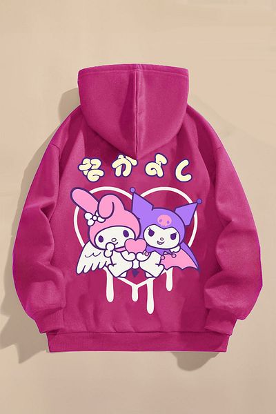 FEEL STYLE Дебел зимен вдигнат детски суичър - три нишки, щампа с букви