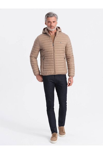 OMBRE Bomberjacke für Herren mit Satin-Finish und kontrastierenden Rippbündchen - schwarz V1 OM-JALP-22FW-007 XL
