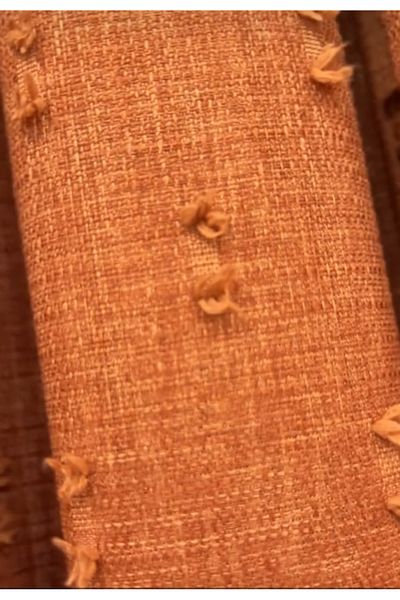 CEMRE 1/3 Close Pleat Backdrop Pompom Tile Raw Linen - Single Wing Ceiling Bracelet Gift