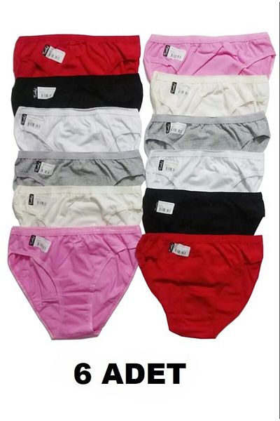 ENTAHA 6 Pieces of Tutku Women's Bikini Panties - Mixed Color Pack