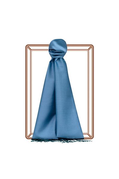 ipekevi Şal de mătase cu două feţe - New Sky Blue