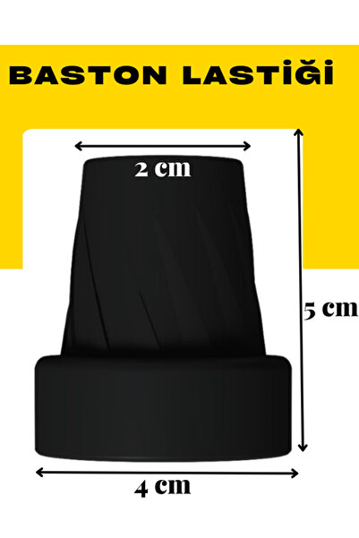 RABIR Baston Lastiği Baston Ayağı Kaymaz Lastik-2 ADET SİYAH