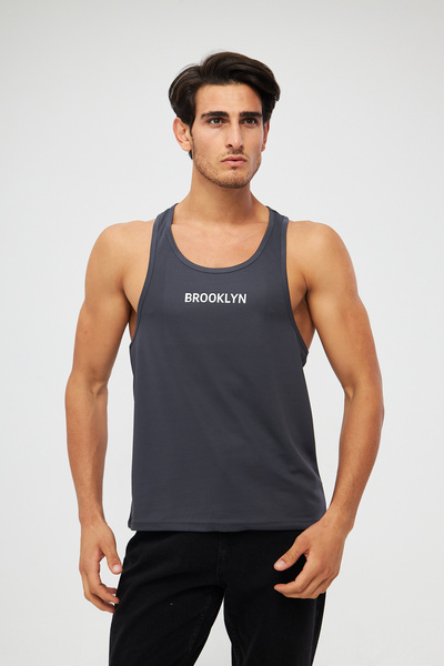 Moda Işık Men's Athlete Printed Athlete - Anthracite Color