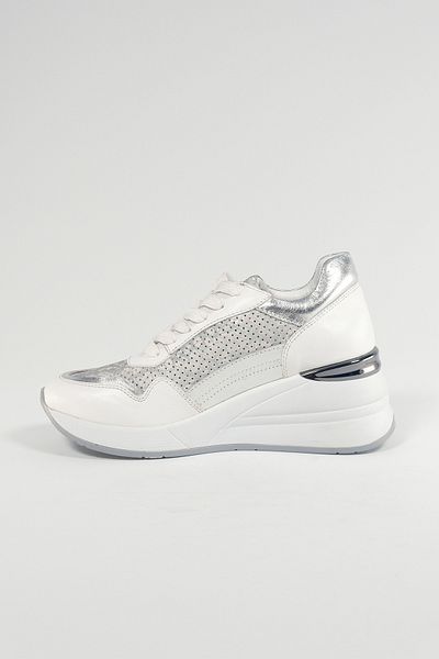 Velune Ludovica White Leather Women's Sneakers - Genuine Leather, Casual Sports Shoes 24220