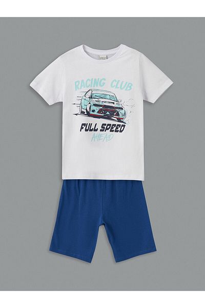 LC Waikiki New Season Crew Neck Boys' Shorts Pajama Set - S5L865Z4