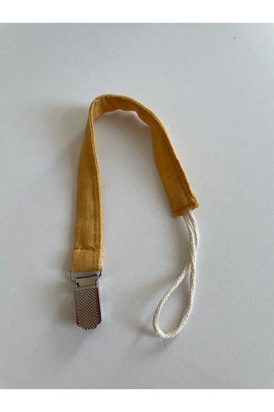 runbaby Run Baby Mustard Color Muslin Pacifier Strap
