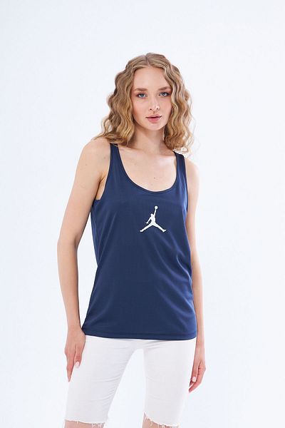 Moda Işık Jordon Printed Navy Blue Thick Strap Athlete Undershirt