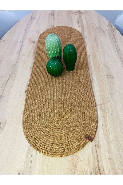 HLM TEKSTİL Runner Ψάθινη Κουζίνα, Σαλόνι, Τραπέζι, Αμαρικάνικη Σέρβις, Διακοσμητικό Ψάθινο Ιούτα 33*90 Runner